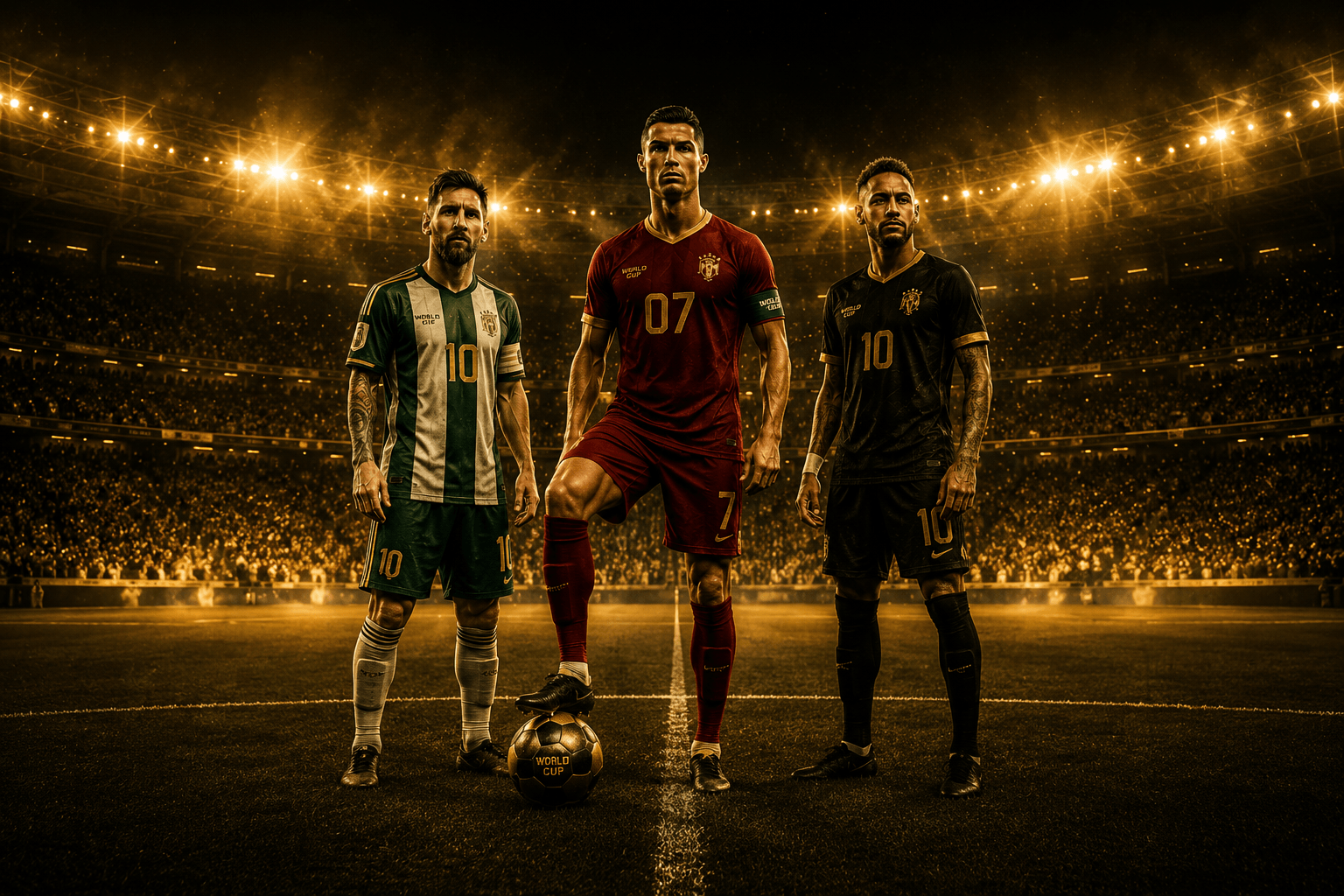 Messi, Ronaldo and Neymar at the World Cup